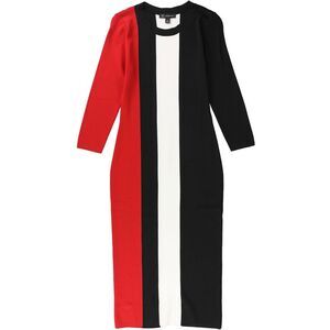 I.N.C Womens Colorblocked Pencil Dress, realred, S
